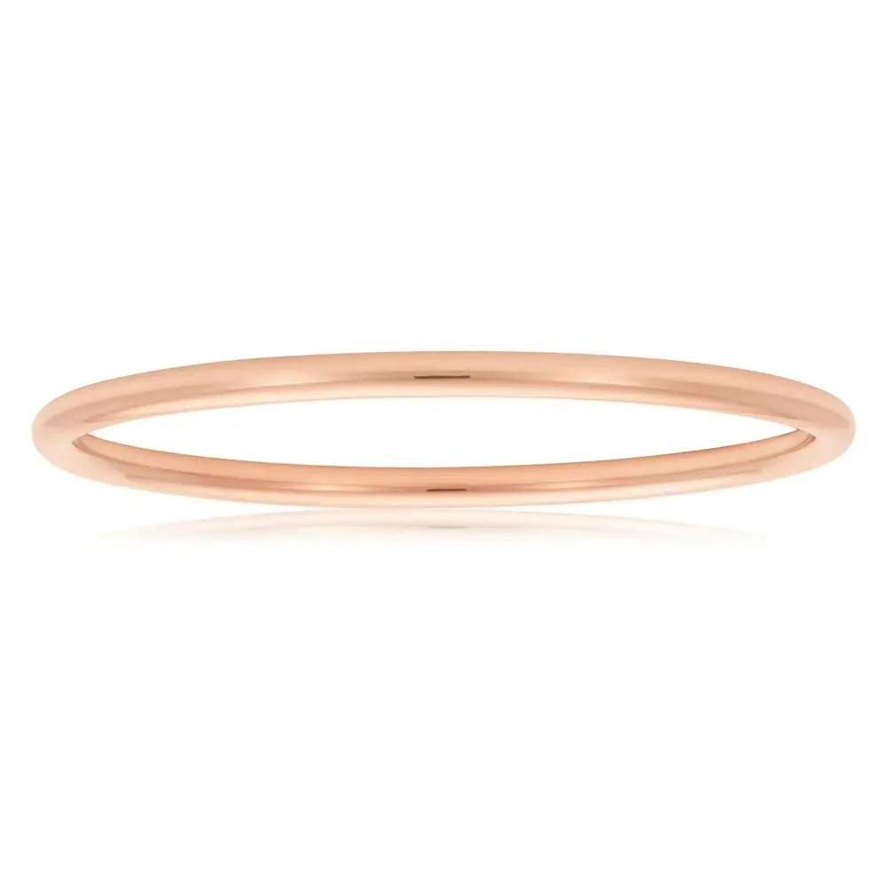 9ct Rose Gold SilverFilled  3mm x 65mm Plain Golf Bangle