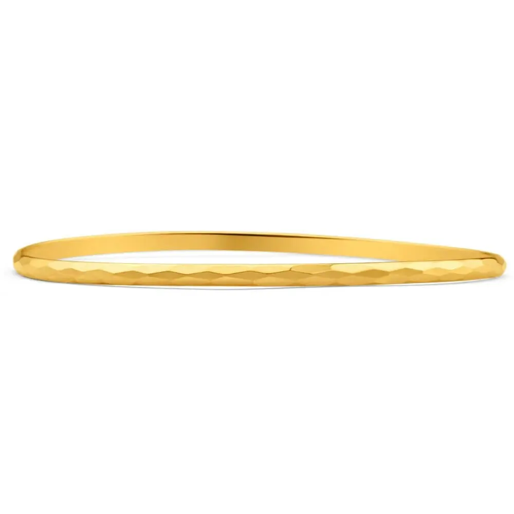 9ct Yellow Gold Faceted Bangle