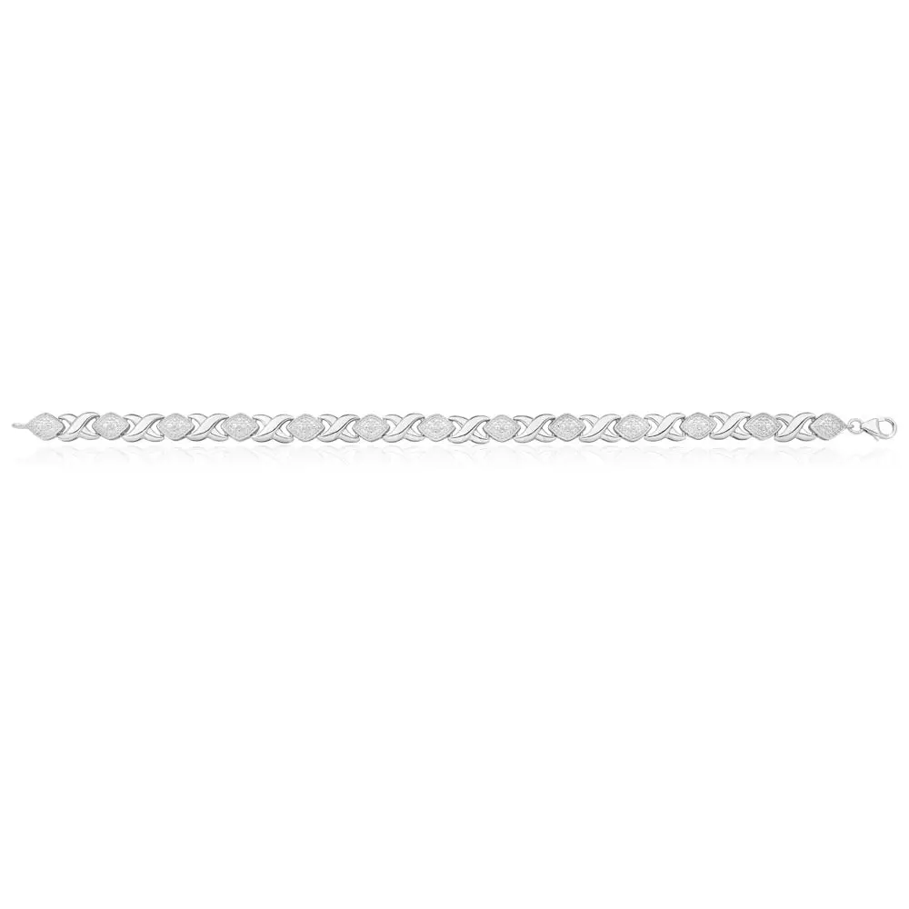 Sterling Silver 18.5cm Diamond Bracelet