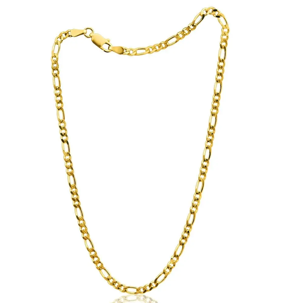 9ct Yellow Gold Figaro Anklet