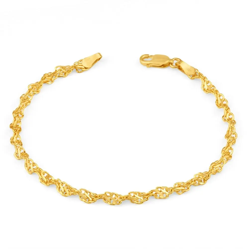 9ct Yellow Gold Copper Filled Singapore Bracelet