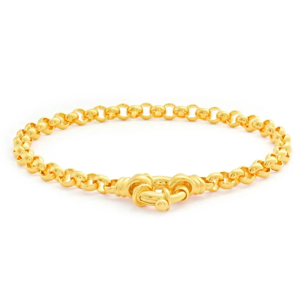 9ct Yellow Solid Gold Dazzling Belcher Bracelet