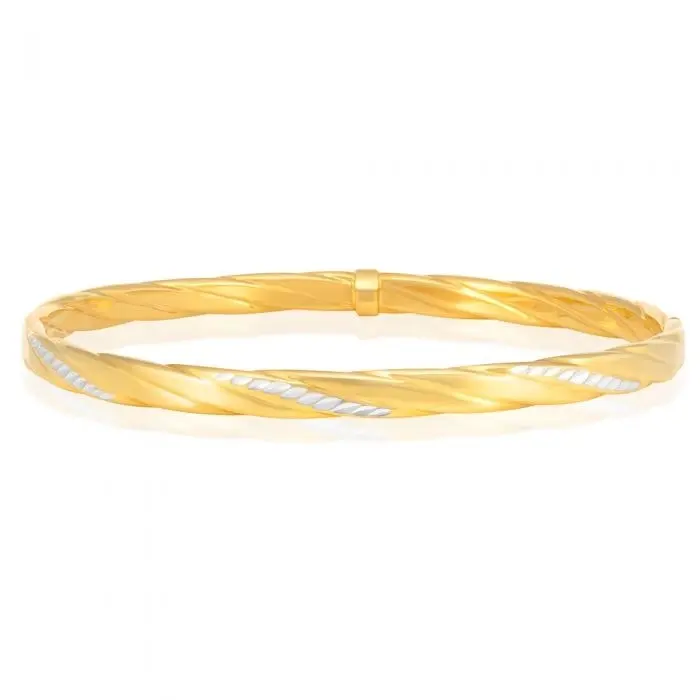 9ct Gold Filled Diamond Cut Bangle