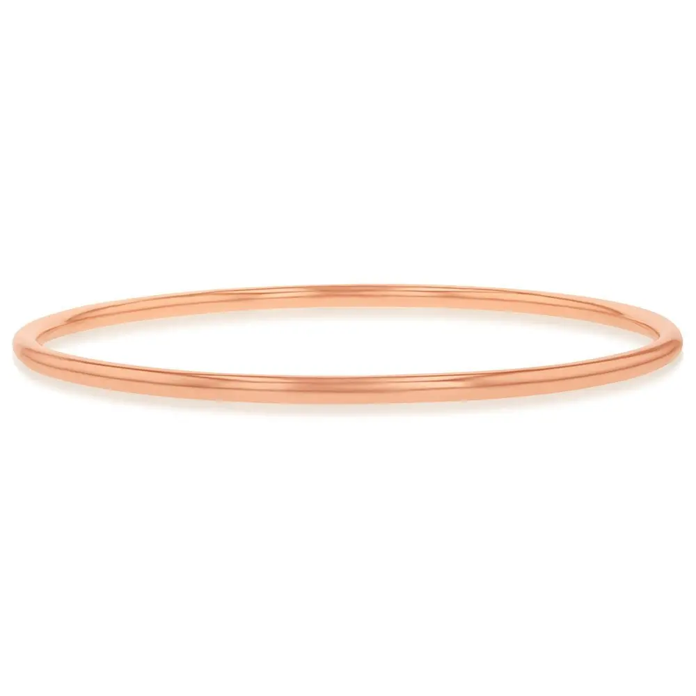 9ct Rose Gold Silverfilled Thin Wall 2.9 X 70mm Bangle