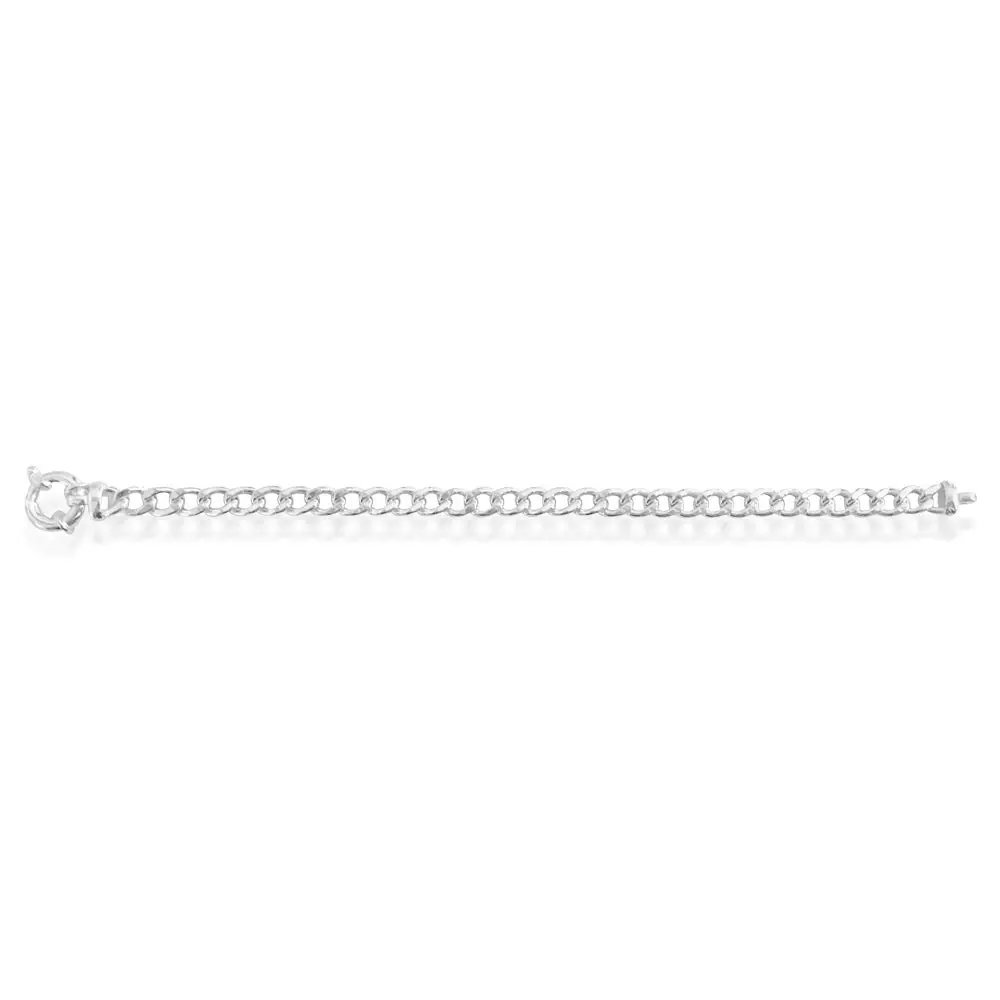 Sterling Silver 19.5cm Curb Boltring Bracelet