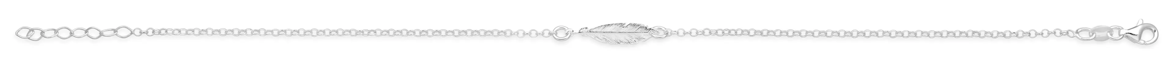 Sterling Silver 25cm Feather Anklet