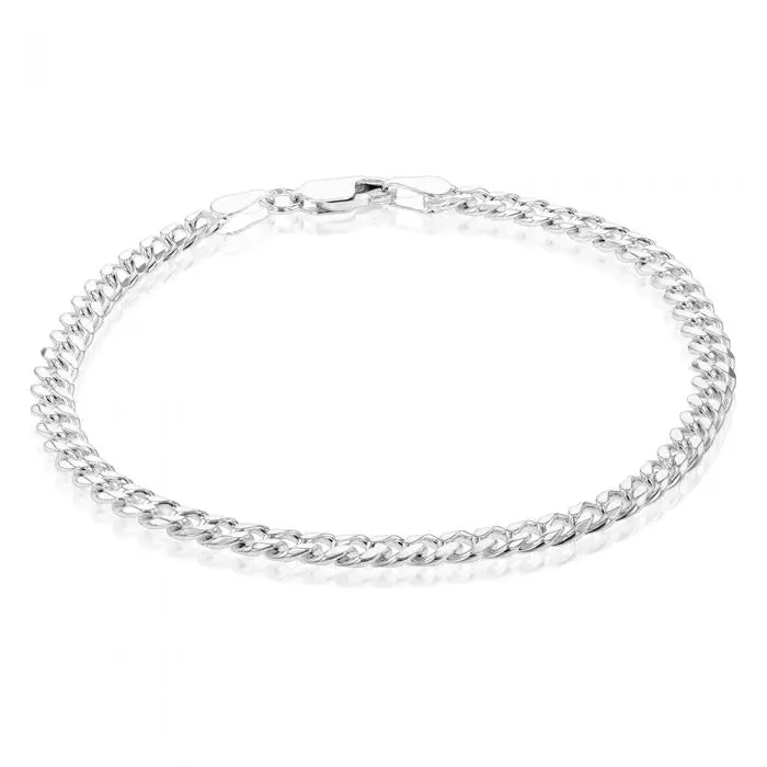 Sterling Silver Curb 120 Gauge 21cm Bracelet