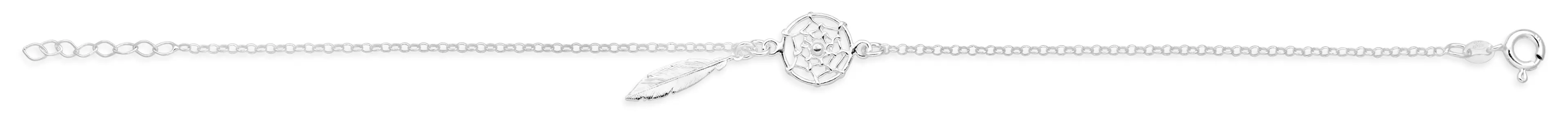 Sterling Silver 25cm Dream Catcher Anklet