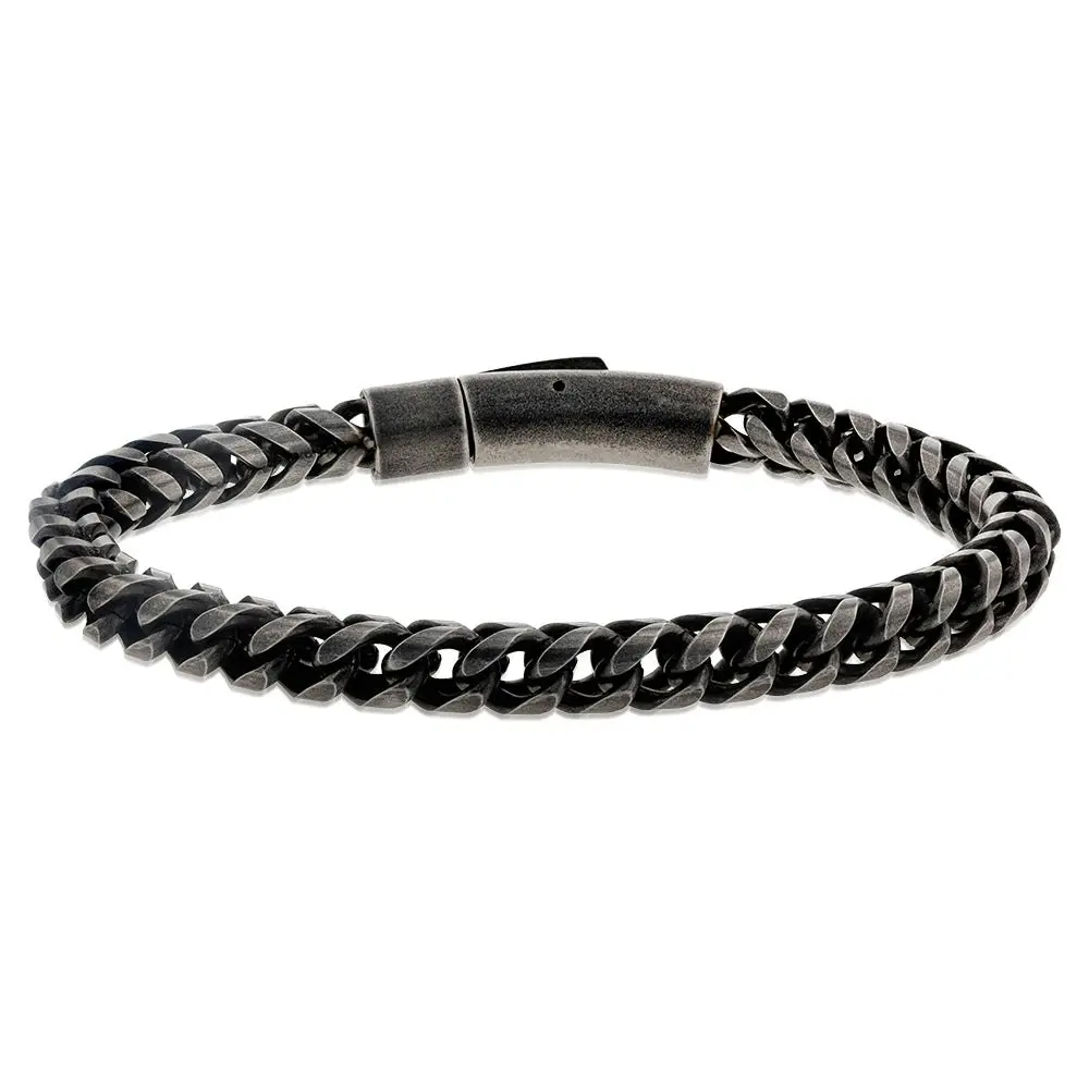 Stainless Steel "Y" Shape Black Link 22cm Bracelet