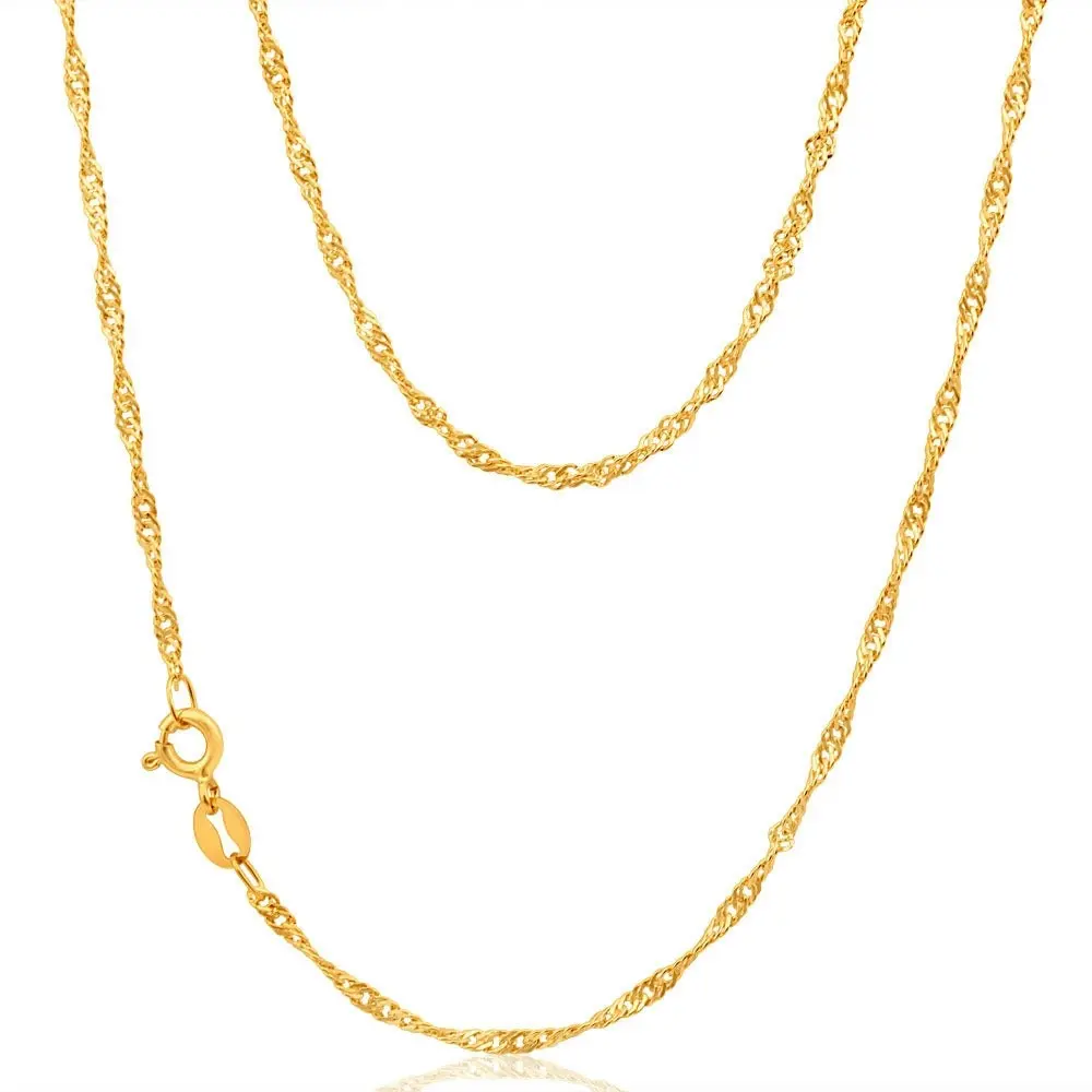 9ct Yellow Solid Gold Singapore 45cm Chain 30 Gauge