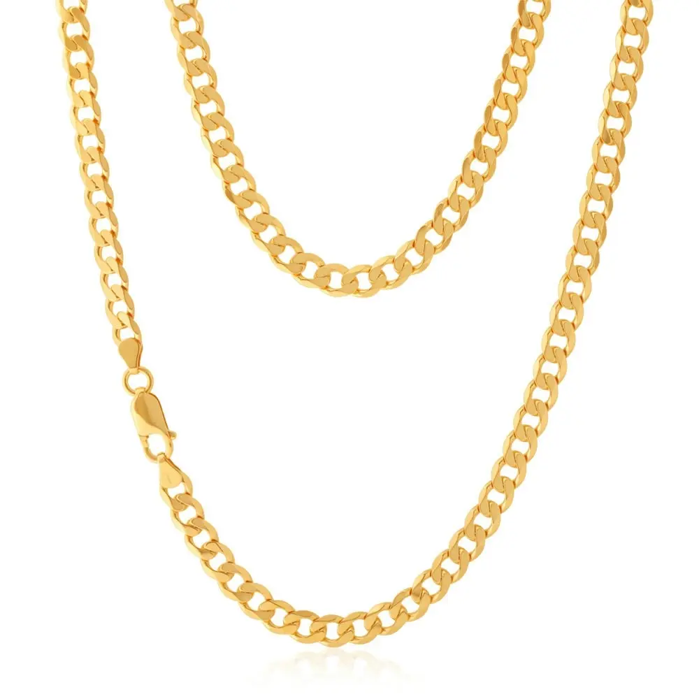 9ct Yellow Solid Gold Curb Chain 150 gauge in 60cm