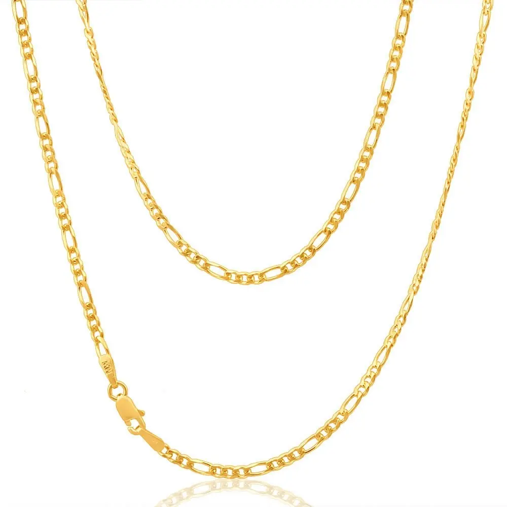 9ct Yellow Solid Gold 1:3 Figaro 40cm Chain 60Gauge