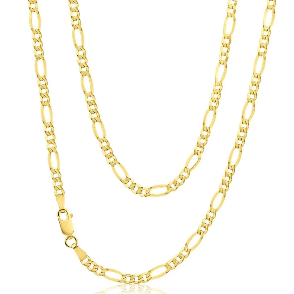 9ct Yellow Gold Figaro 50cm 80 Gauge Chain