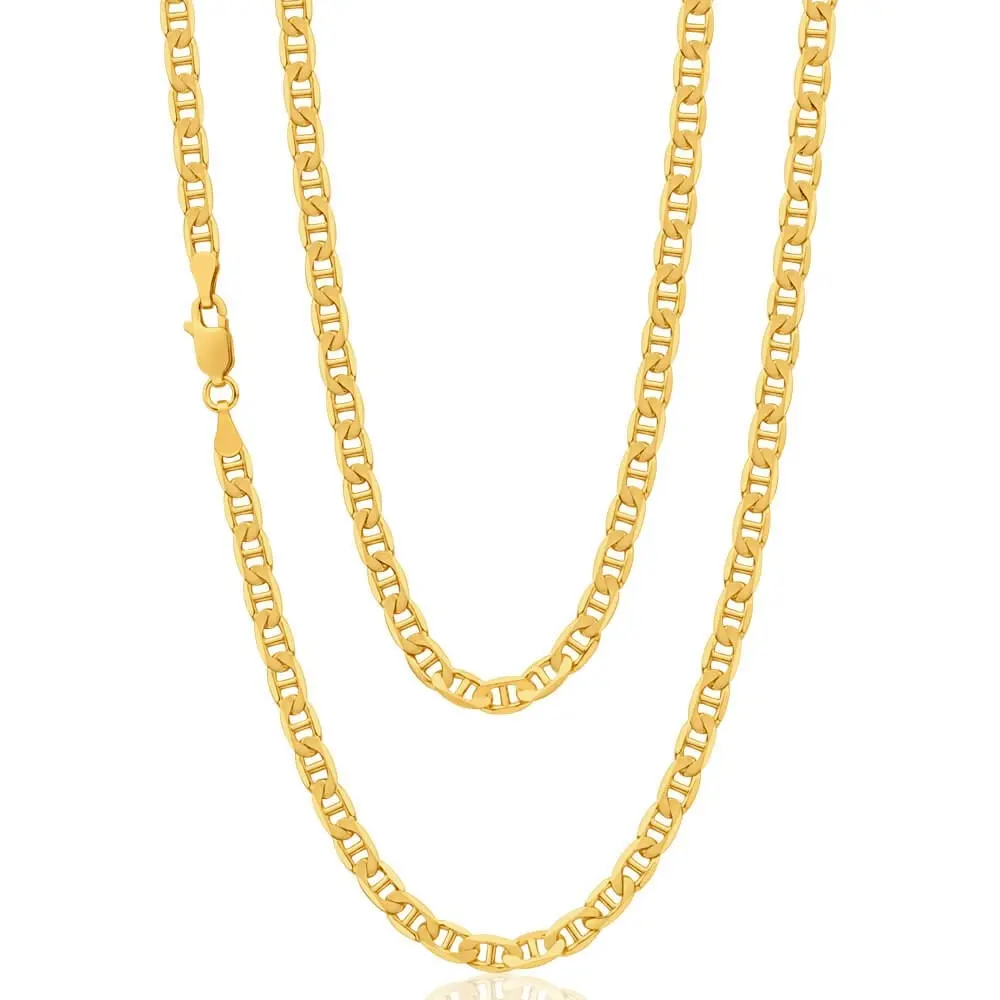 9ct Elegant Yellow Solid Gold Anchor 60cm Chain