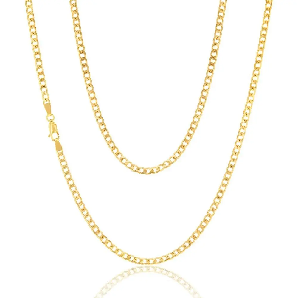 9ct Yellow Solid Gold 100 Gauge Curb 51cm Chain