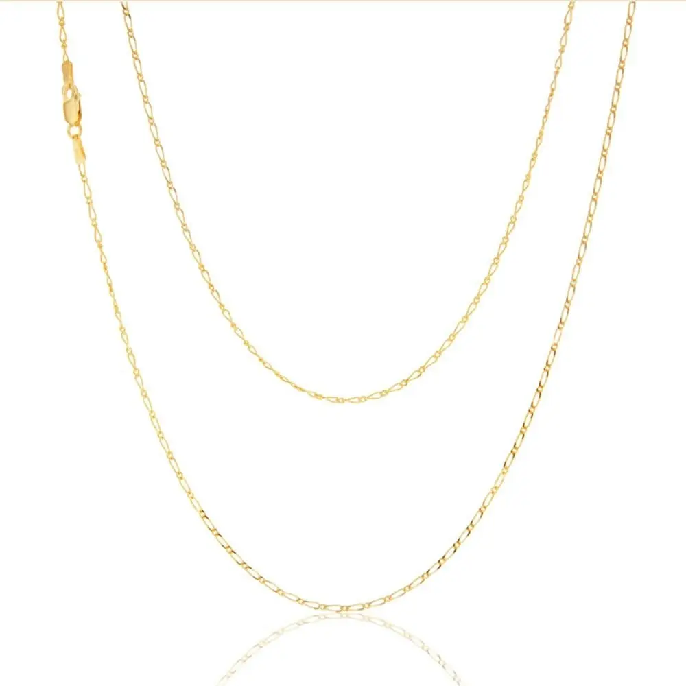 9ct Yellow Gold 40 Gauge 1:1 Figaro 51cm Chain