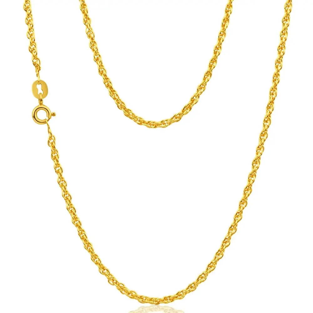 9ct Yellow Gold Silver Filled Rope Chain