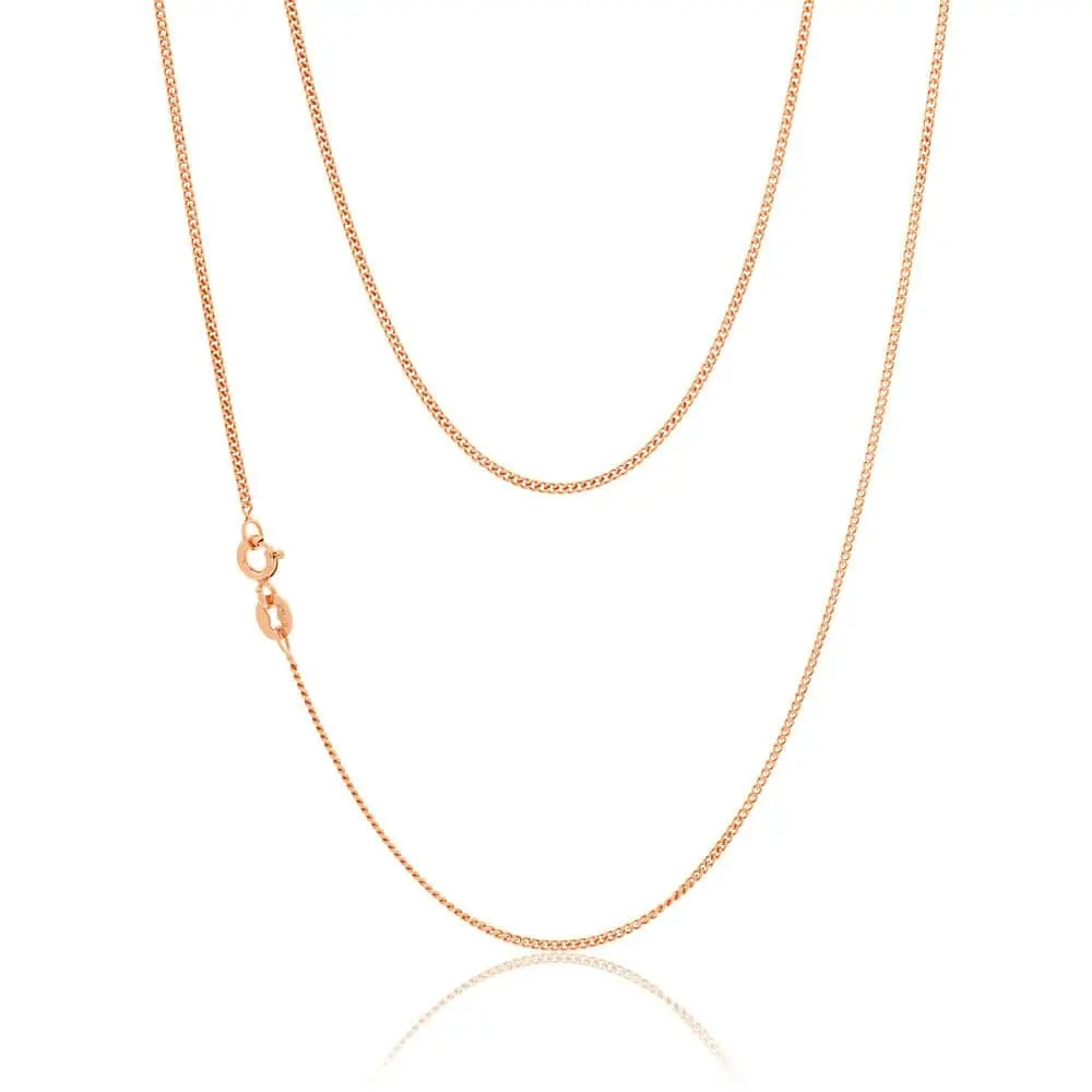 9ct Rose Gold Silver Filled 70cm Curb Chain