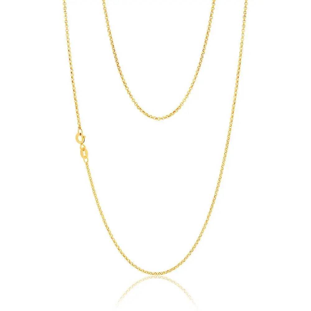 9ct Delightful Yellow Gold Silver Filled Belcher Chain