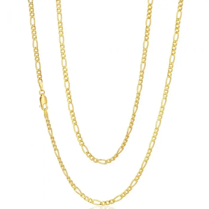 9ct Gold Filled Figaro 55cm Chain 80 Gauge