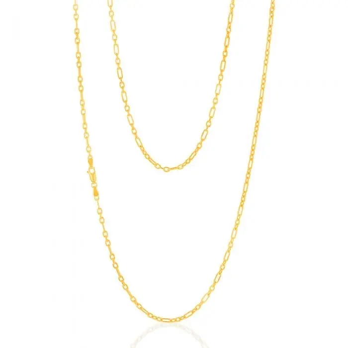 9ct Yellow Gold Silverfilled 80 Gauge Fancy 70cm Chain