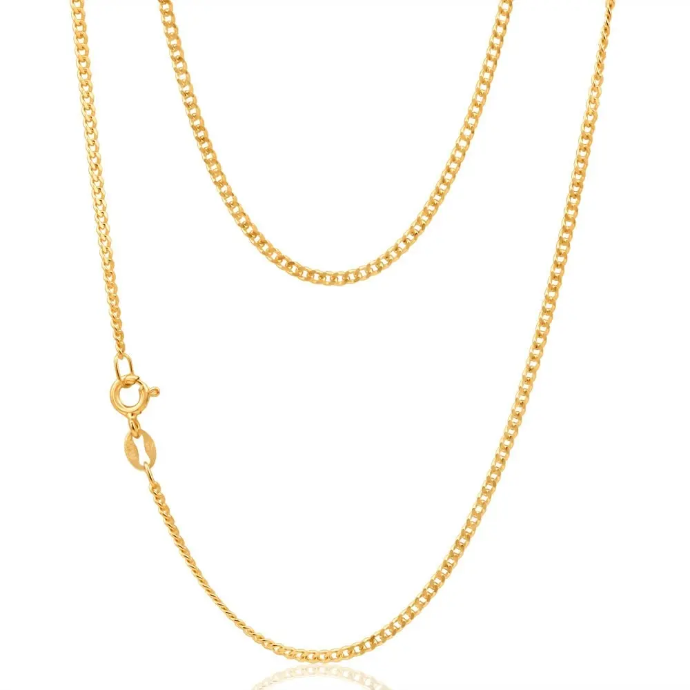 9ct Yellow Gold Curb Dicut 50cm Chain 50Gauge