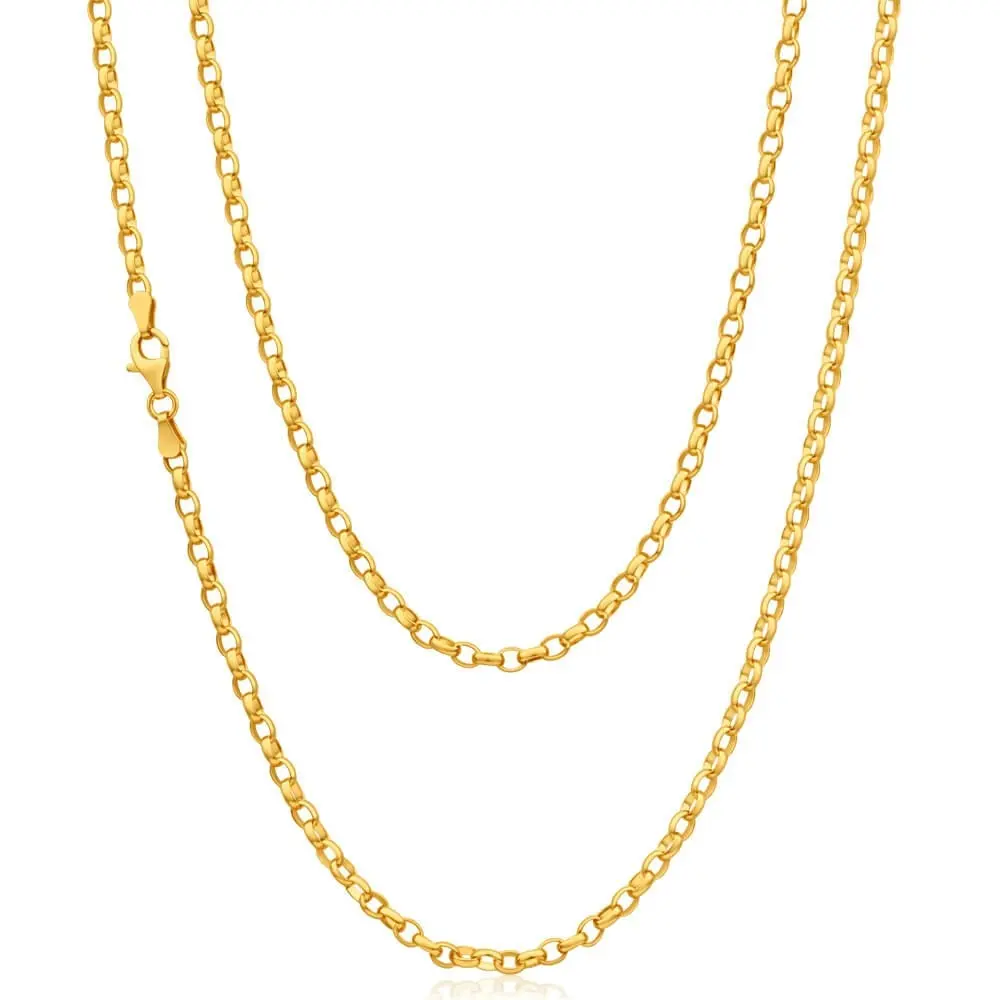 9ct Elegant Yellow Gold Belcher Chain