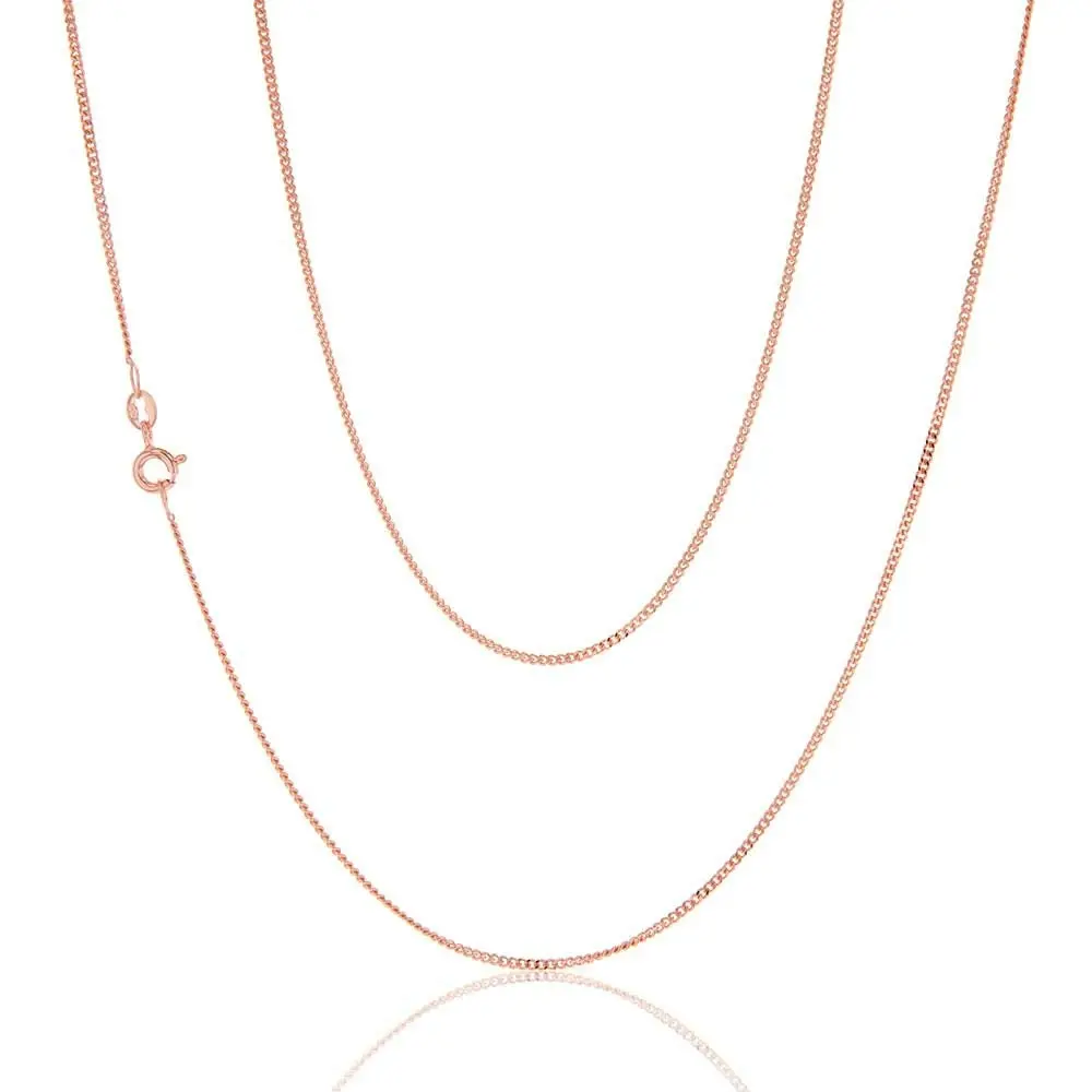 9ct Rose Gold 40 Gauge Curb 51cm Chain