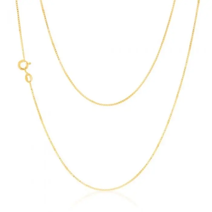 9ct Yellow Gold 15 Gauge Box 41cm Chain