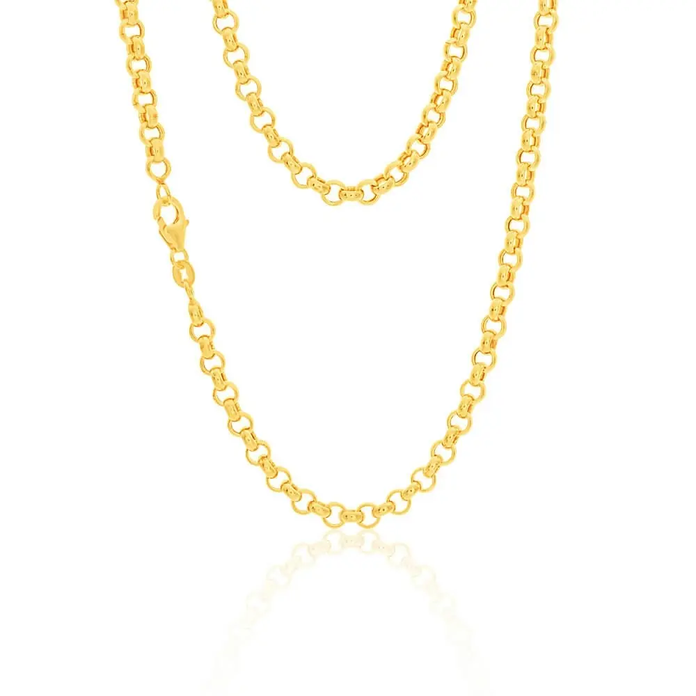 9ct Enticing Yellow Gold Silver Filled Belcher Chain