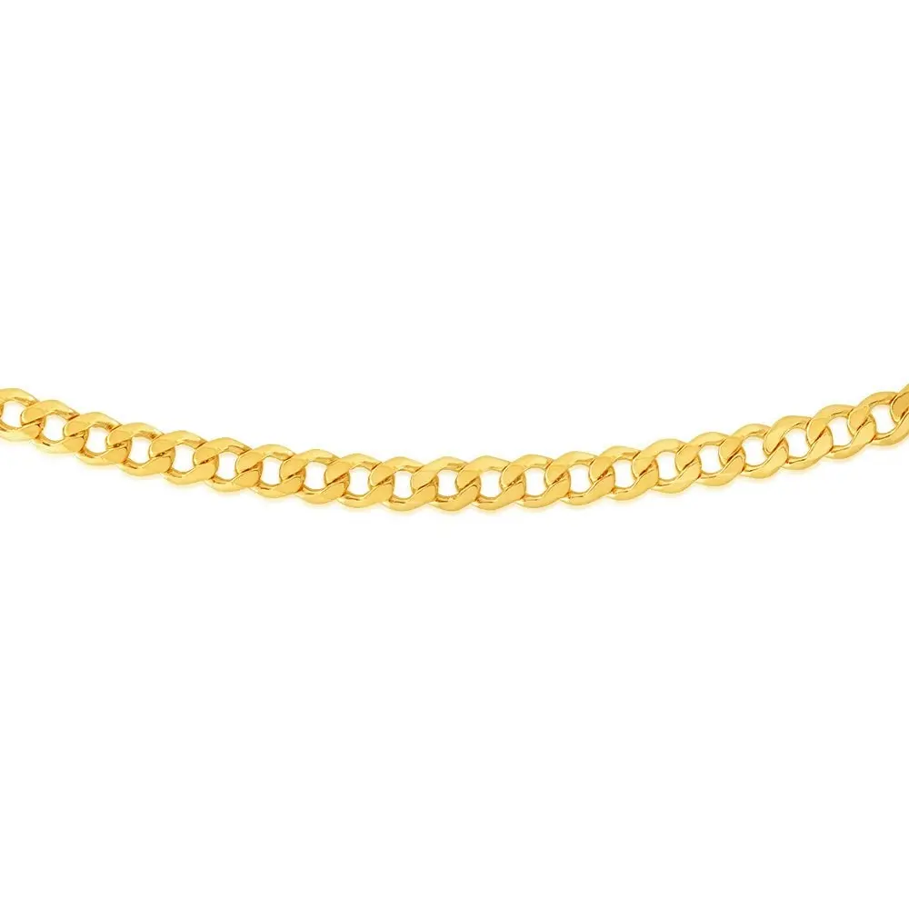 9ct Yellow Gold Silverfilled Flat Curb 200 Gauge 55cm 9SS Chain