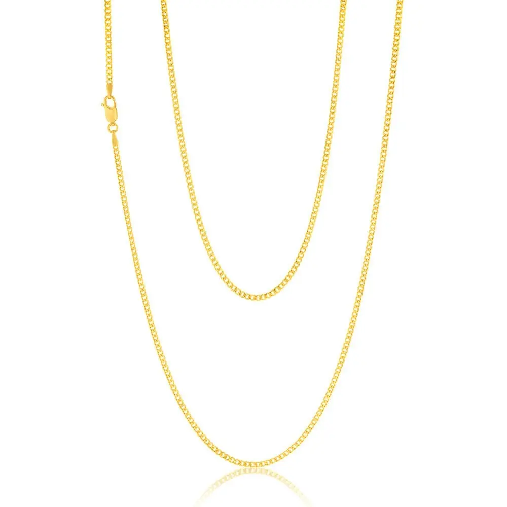 9ct Yellow Gold Silverfilled 60 Gauge Curb 70cm Chain