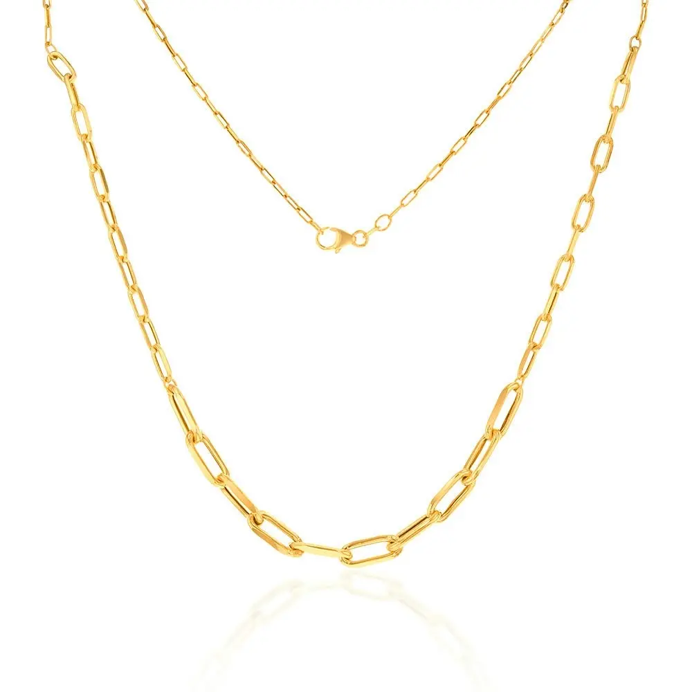 9ct Yellow Gold Silverfilled Paperclip Chain