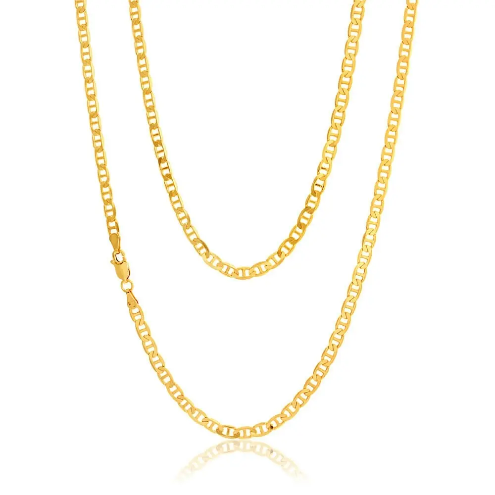 9ct Superb Yellow Solid Gold Anchor 70cm Chain