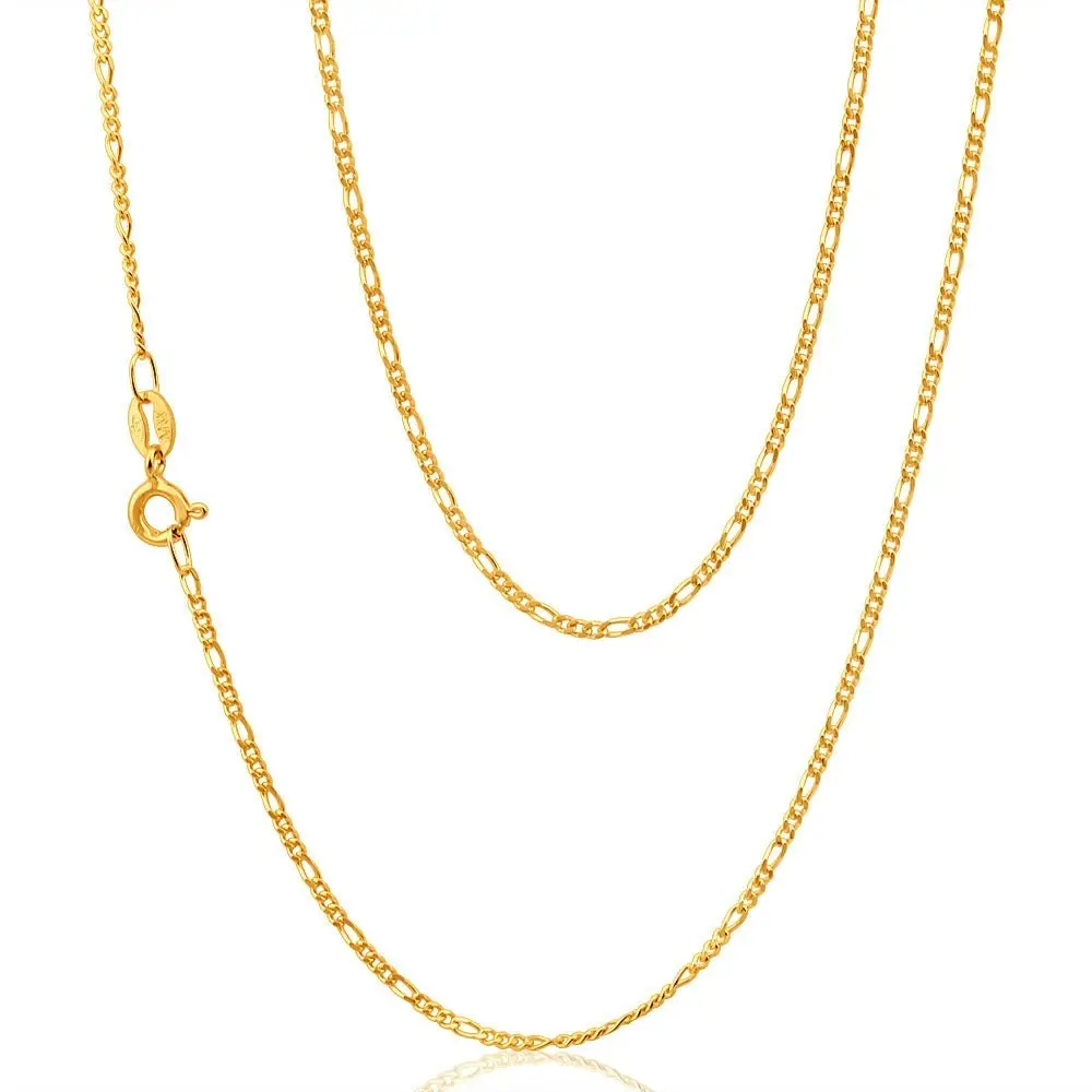 9ct Yellow Solid Gold Figaro 1:3 70cm Chain 40Gauge