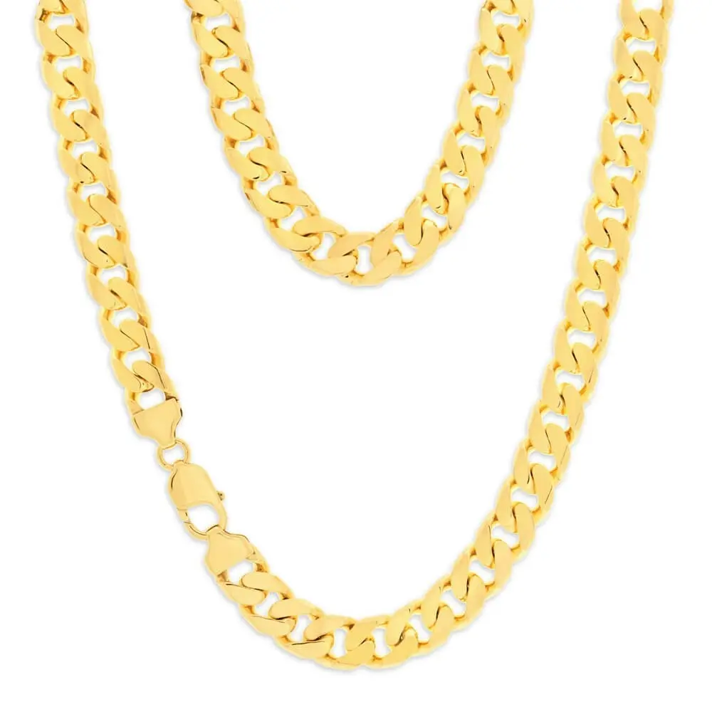 9ct Yellow Solid Gold 350 Gauge 55cm Curb Chain