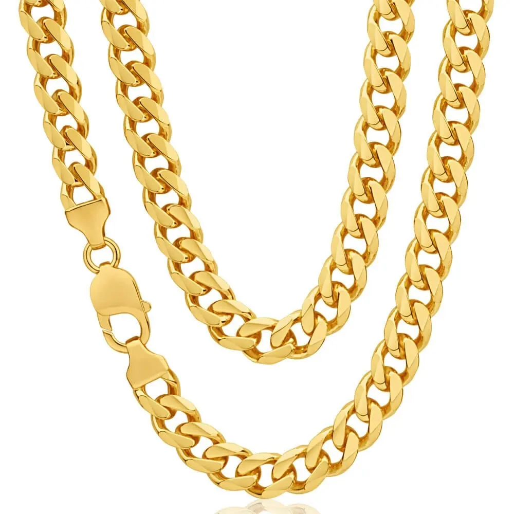 9ct Yellow Solid Gold Curb 55cm Chain