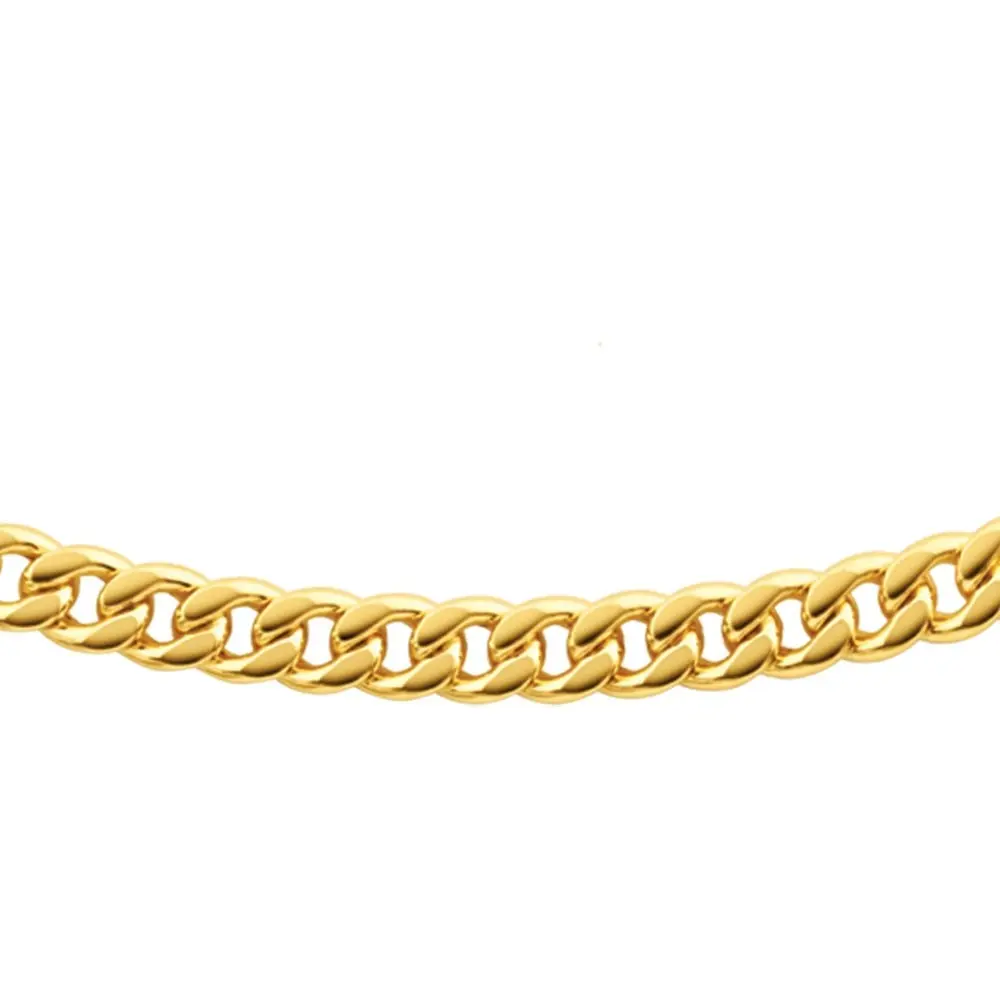 9ct Yellow gold Copper Filled Flat Curb 60cm Chain 190 Gauge