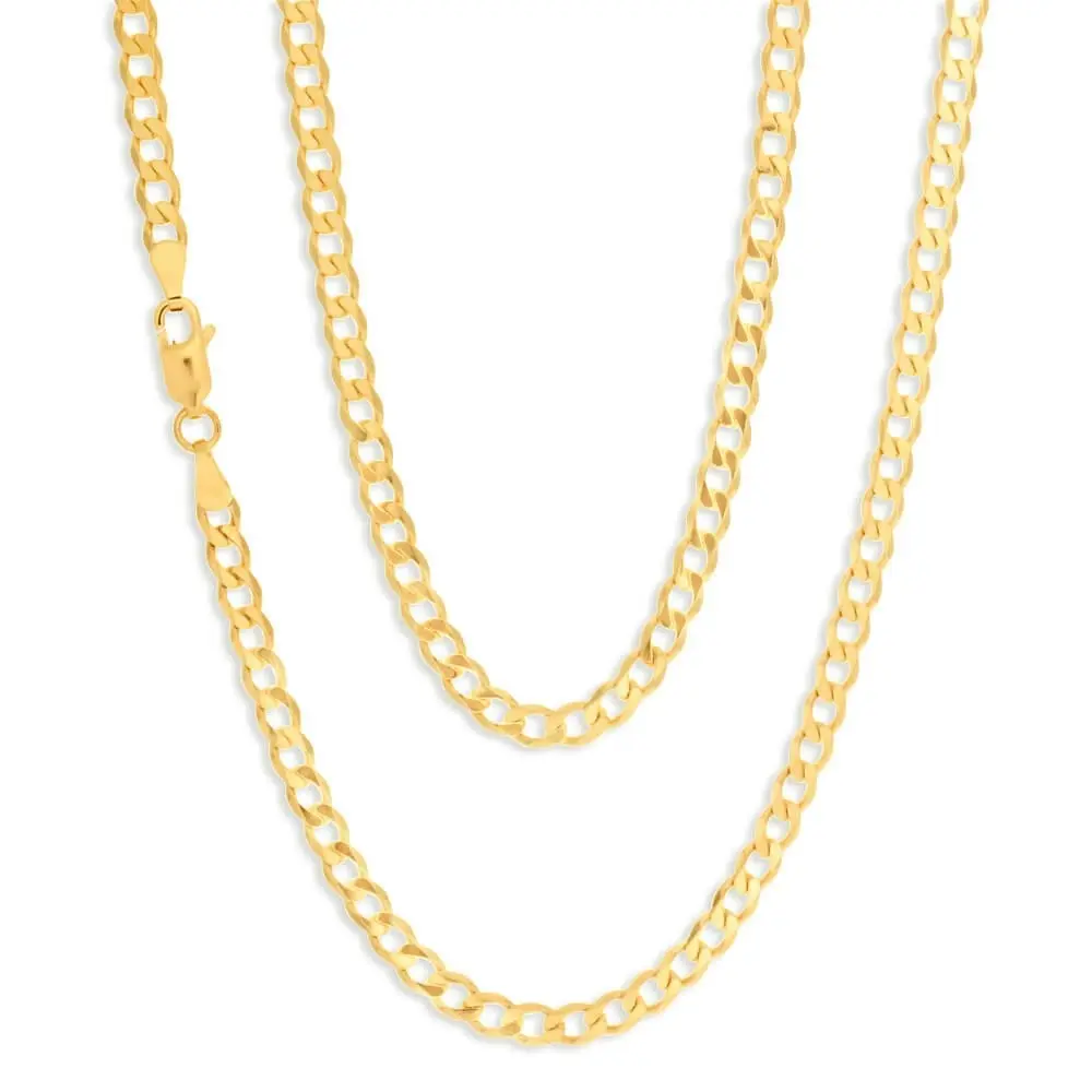 9ct Yellow Gold 55cm  "Cronos" Curb Chain