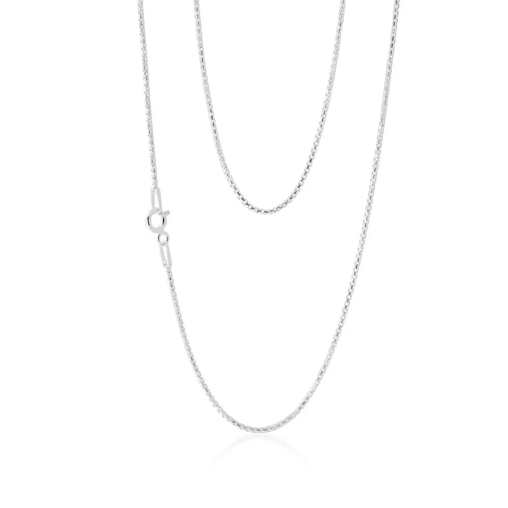 Sterling Silver 45cm Square Box Chain