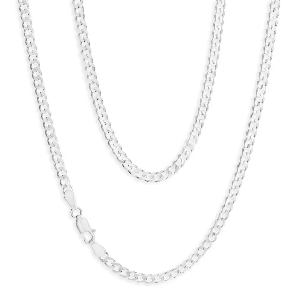 Sterling Silver 100 Gauge Diamond Cut 70cm Curb Chain