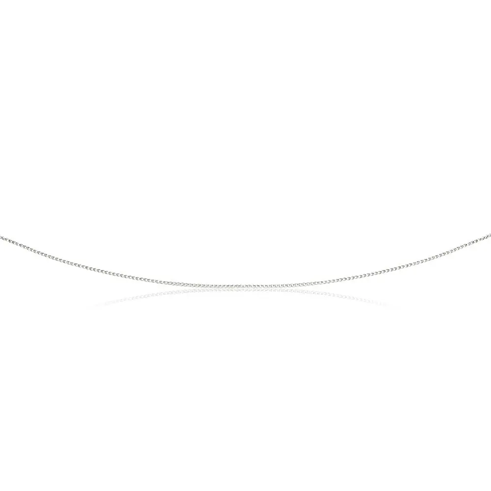 Sterling Silver Rhodium Plated 45cm 20 Gauge Double Curb Chain