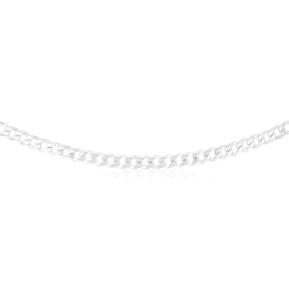 Sterling Silver Bevelled Curb 200 Gauge 55cm Chain