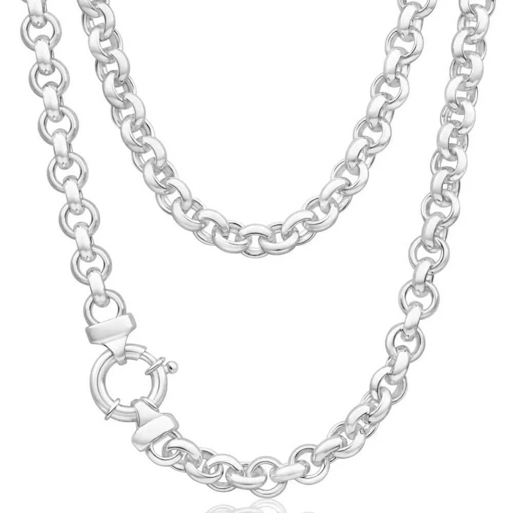 Sterling Silver 50cm Belcher Boltring Chain