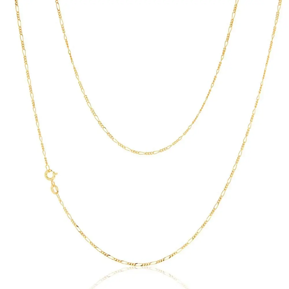 9ct Yellow Gold 40 Gauge 1:3 Figaro 51cm Chain