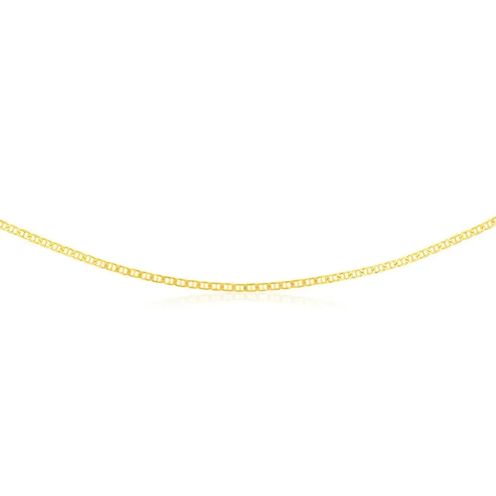 9ct Yellow Gold Silverfilled Anchor 80Gauge 50cm Chain