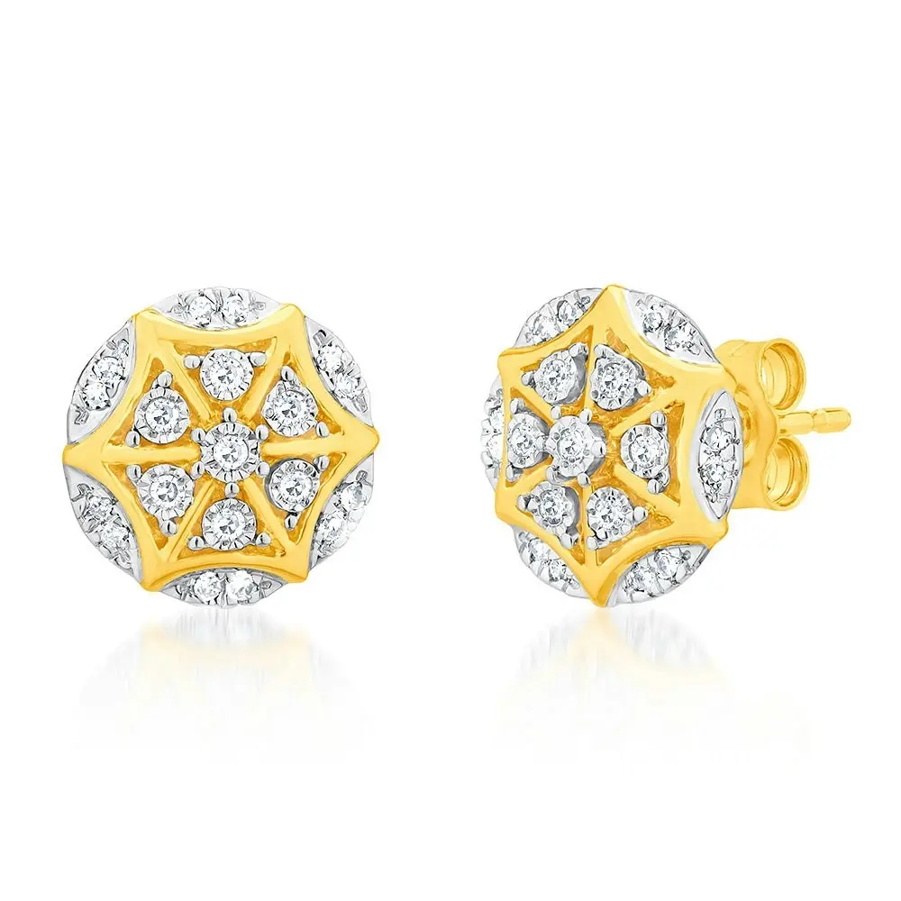 Luminesce Lab Grown 1/6 Carat Diamond Earrings in 9ct Yellow Gold