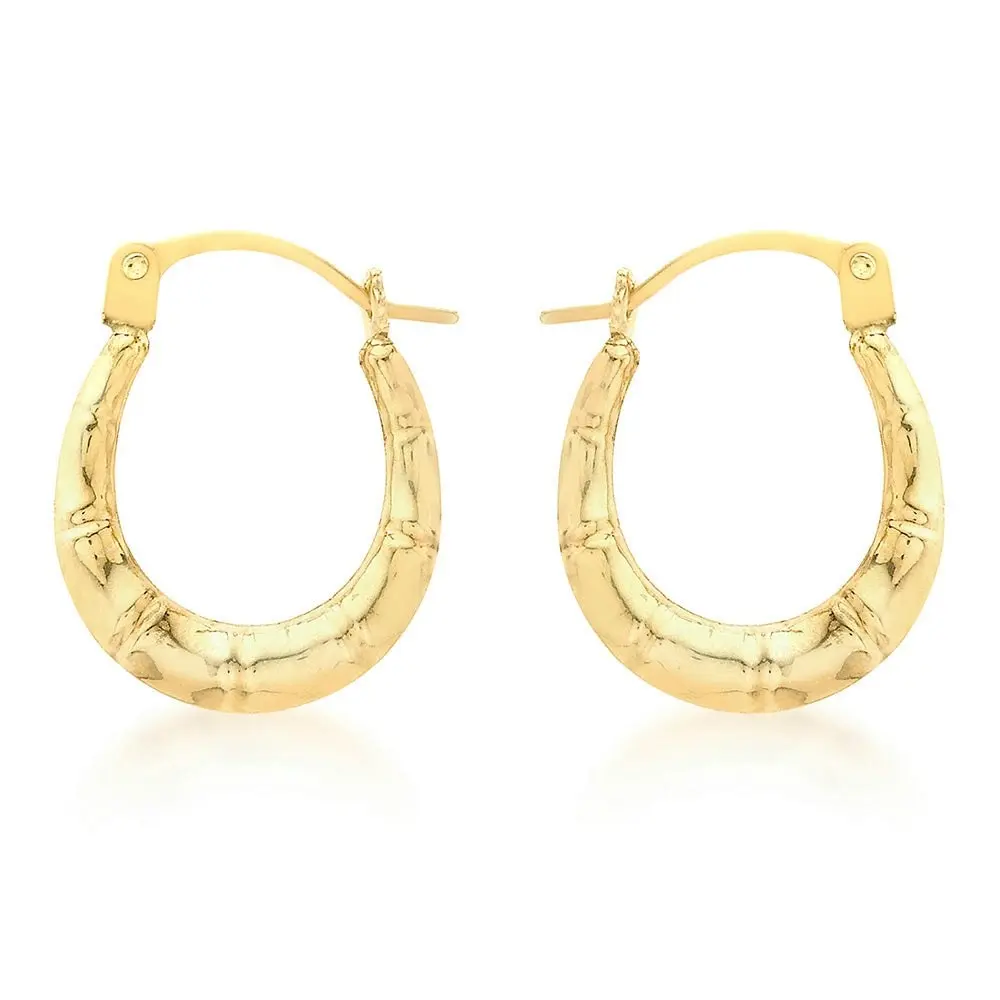 9ct Yellow Gold Mini Groove Creole Earring