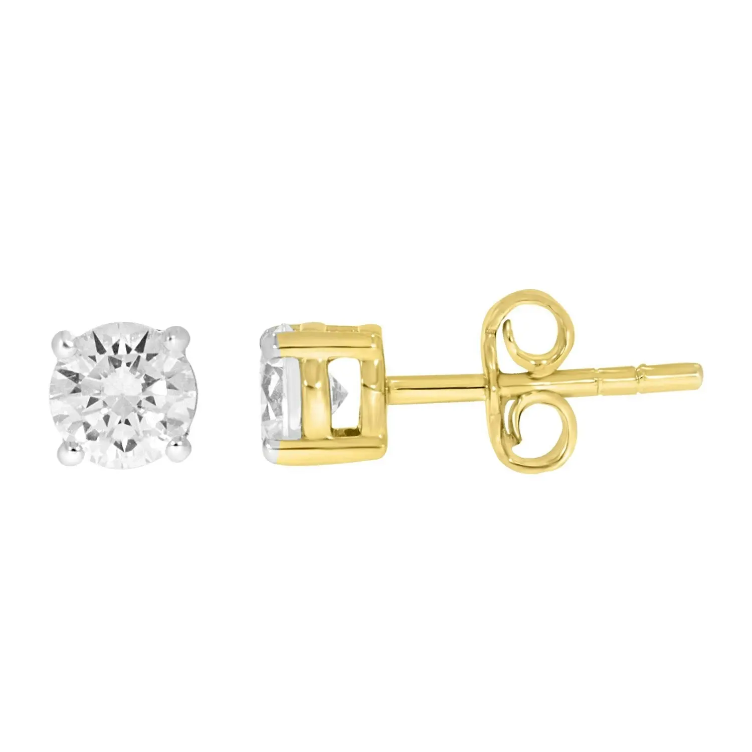 9ct Yellow Gold 1 Carat Diamond Stud Earrings