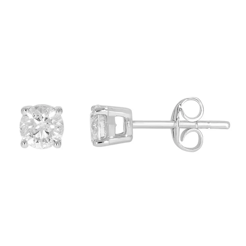 9ct White Gold 3/4 Carat Diamond Stud Earring